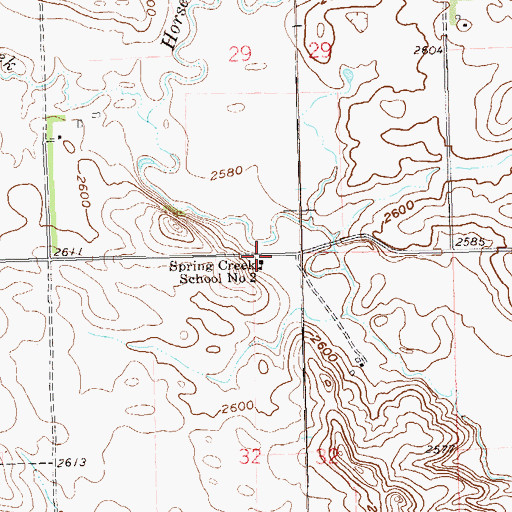 Topographic Map of Spring Creek School Number 2, ND