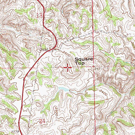 Topographic Map of Square Top, ND