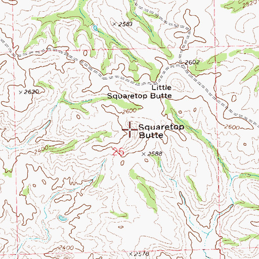 Topographic Map of Squaretop Butte, ND