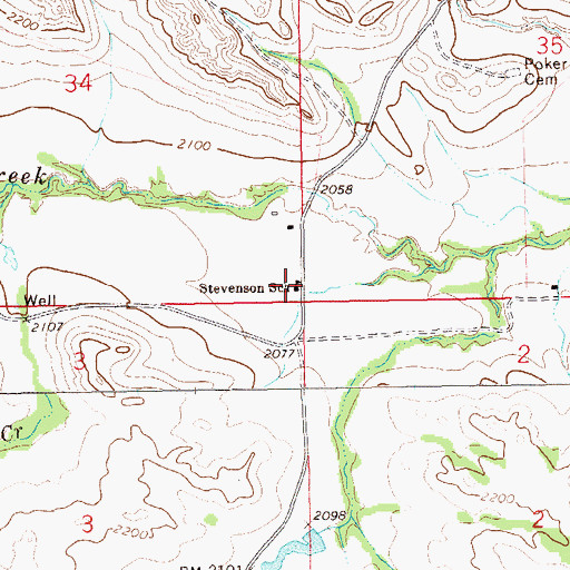 Topographic Map of Stevenson School, ND