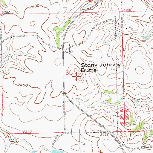 Topographic Map of Stony Johnny Butte, ND