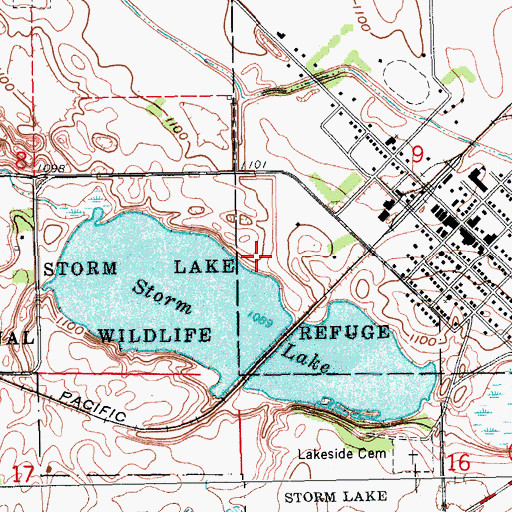 Topographic Map of Storm Lake National Wildlife Refuge, ND
