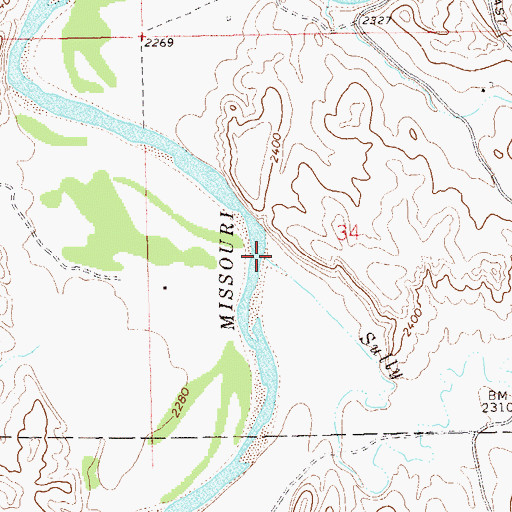 Topographic Map of Sully Creek, ND