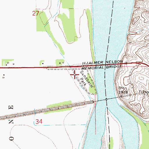 Topographic Map of Sundheim Park, ND