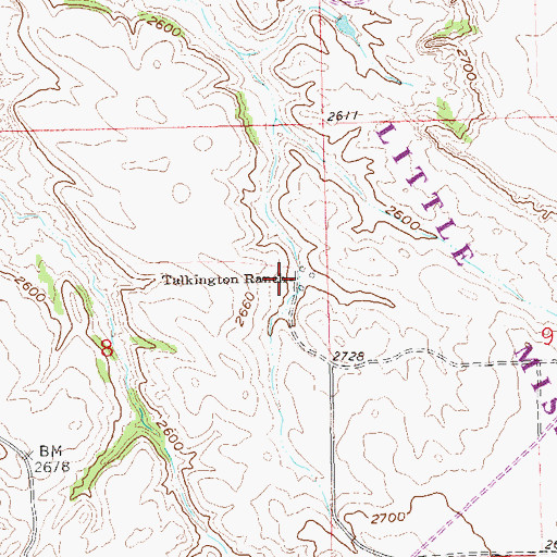 Topographic Map of Talkington Ranch, ND
