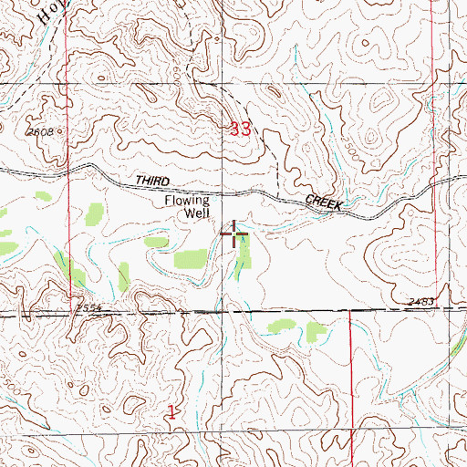Topographic Map of Third Creek, ND
