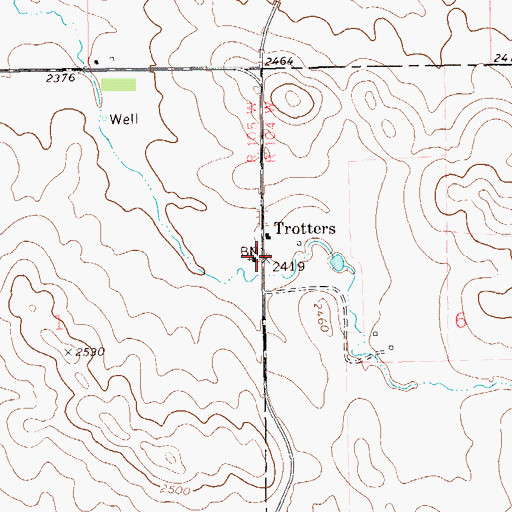 Topographic Map of Trotters, ND