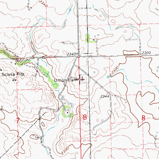Topographic Map of Union Cemetery, ND
