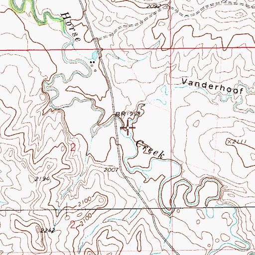 Topographic Map of Vanderhoof Coulee, ND