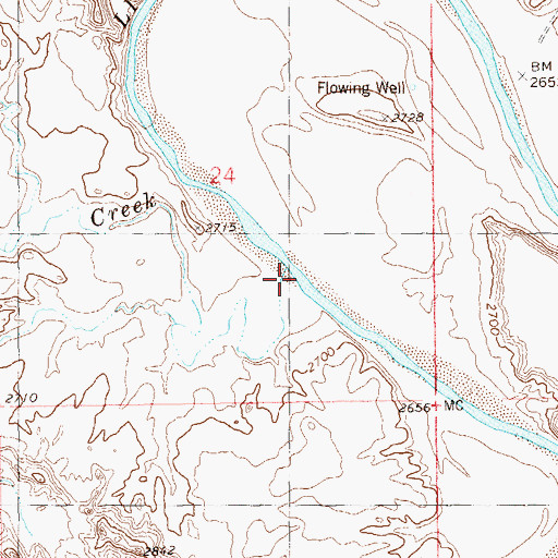 Topographic Map of Butte Creek, ND