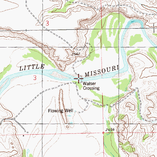 Topographic Map of Walser Crossing, ND