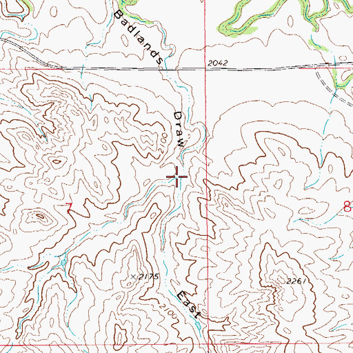 Topographic Map of West Fork Badlands Draw, ND