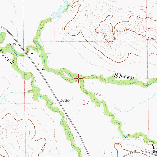 Topographic Map of West Hay Draw Creek, ND
