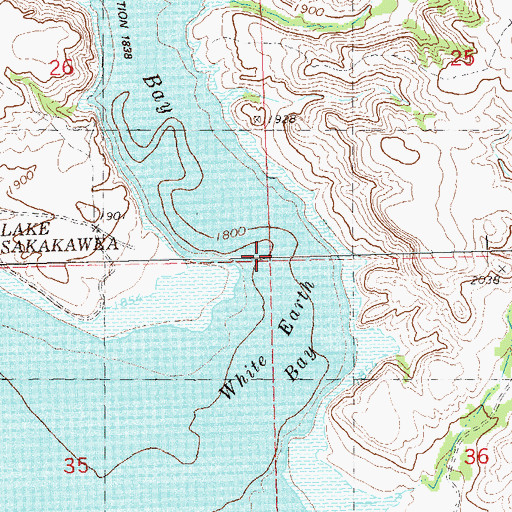Topographic Map of White Earth River, ND