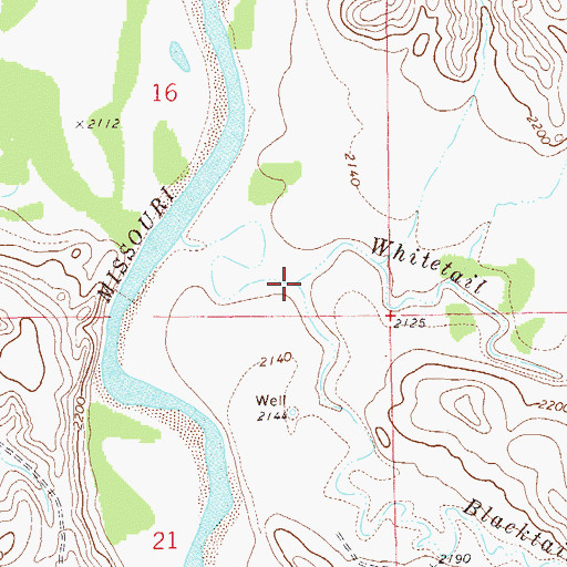 Topographic Map of Whitetail Creek, ND
