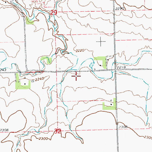 Topographic Map of Olson Private Airstrip (historical), ND