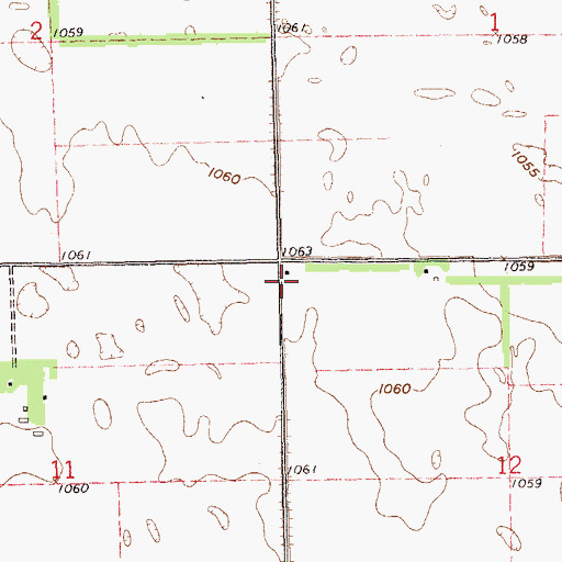 Topographic Map of Coburn Town Hall, ND
