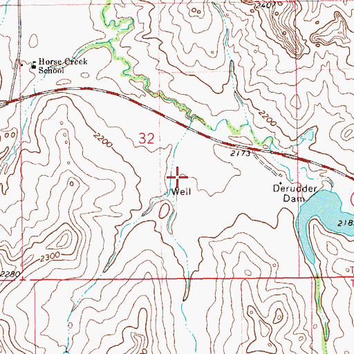 Topographic Map of Derruder Dam, ND