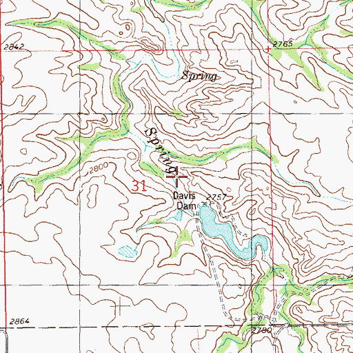 Topographic Map of Davis Dam, ND
