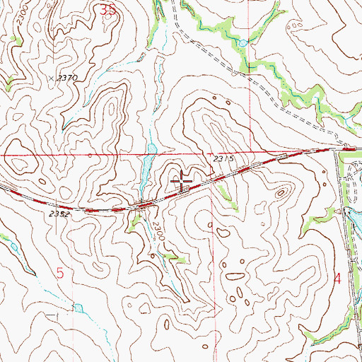 Topographic Map of Sather Reservoir, ND