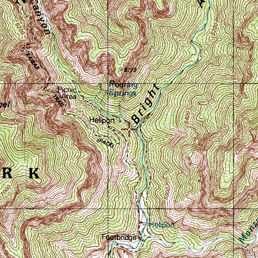 Topographic Map of Roaring Springs Canyon, AZ