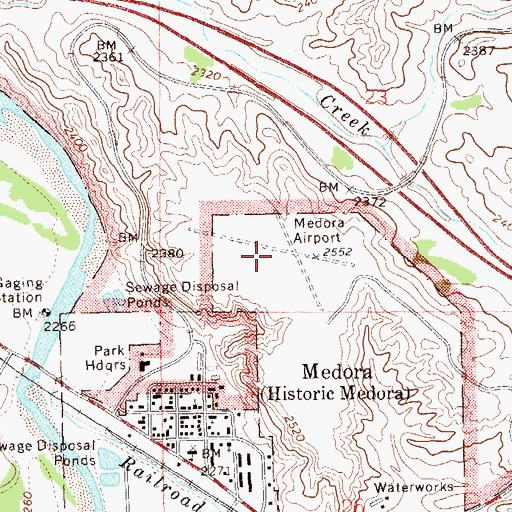 Topographic Map of Buddy Ranch Airport (historical), ND