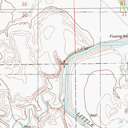 Topographic Map of South Butte Creek, ND