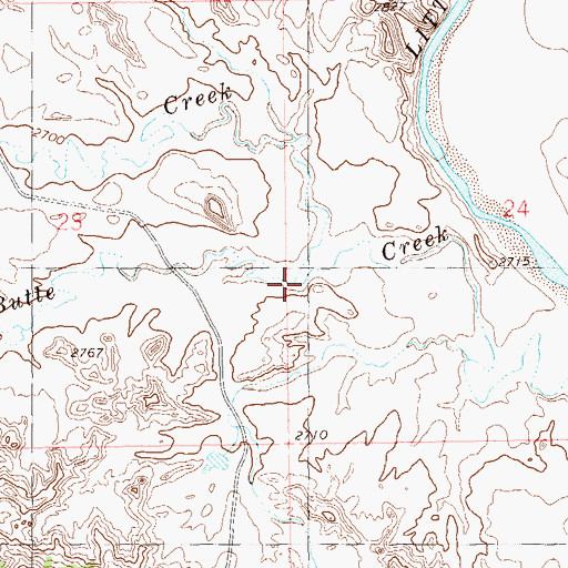 Topographic Map of North Butte Creek, ND