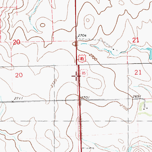 Topographic Map of Gaylord, ND