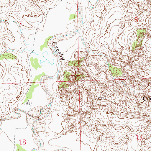 Topographic Map of Lone Butte Oil Field, ND