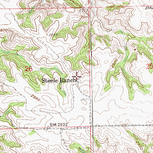 Topographic Map of H Lange Ranch, ND