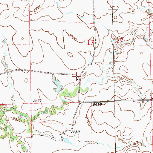 Topographic Map of Yourk Ranch, ND