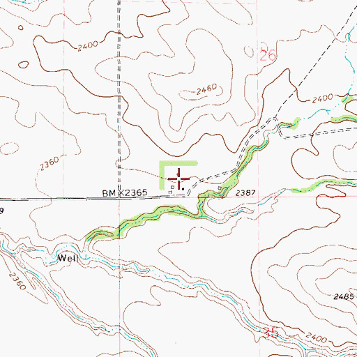 Topographic Map of Tasker Ranch, ND