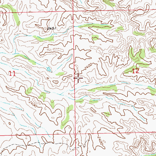 Topographic Map of Badlands Scenic Area, ND