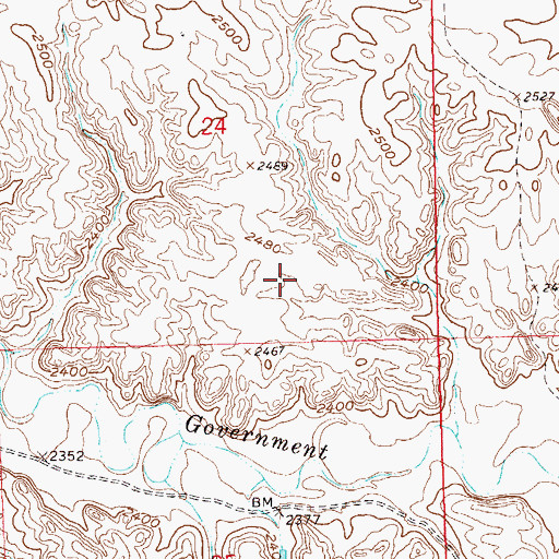 Topographic Map of Theodore Roosevelt Oil Field, ND