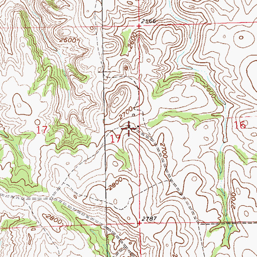Topographic Map of Heckler Ranch, ND