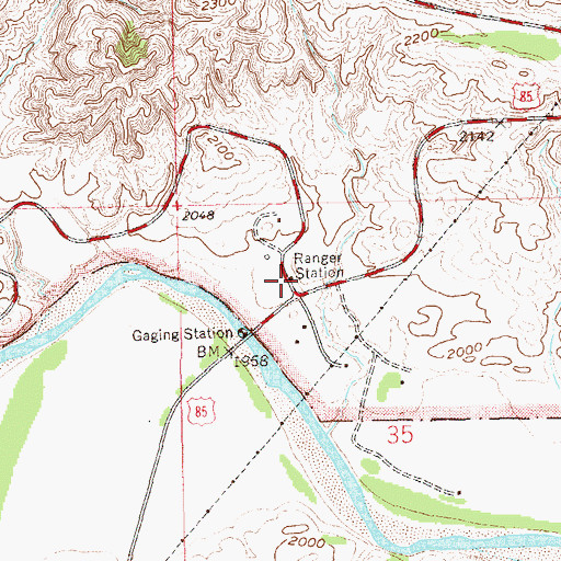 Topographic Map of Theodore Roosevelt National Memorial Park Ranger Station, ND