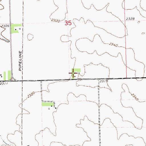 Topographic Map of L Washburn Ranch, ND