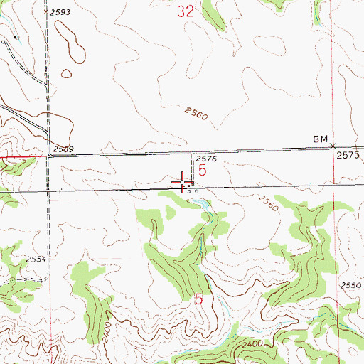 Topographic Map of W Carson Ranch, ND