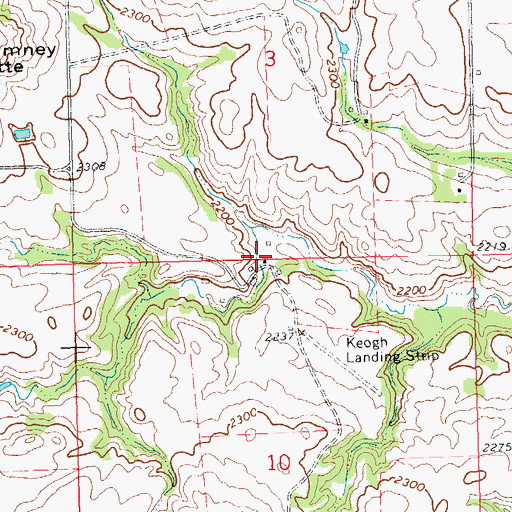 Topographic Map of Keogh Ranch, ND