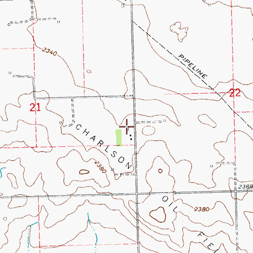 Topographic Map of Thompson Ranch, ND
