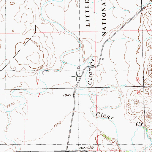 Topographic Map of J Grantier Ranch, ND
