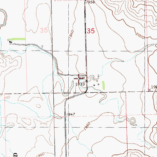Topographic Map of Grantier Creek, ND