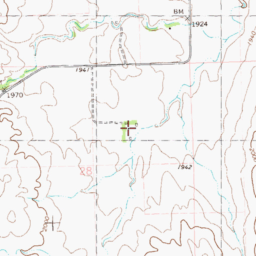 Topographic Map of M Wald Ranch, ND