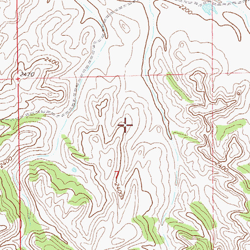 Topographic Map of Devils Pass Oil Field, ND