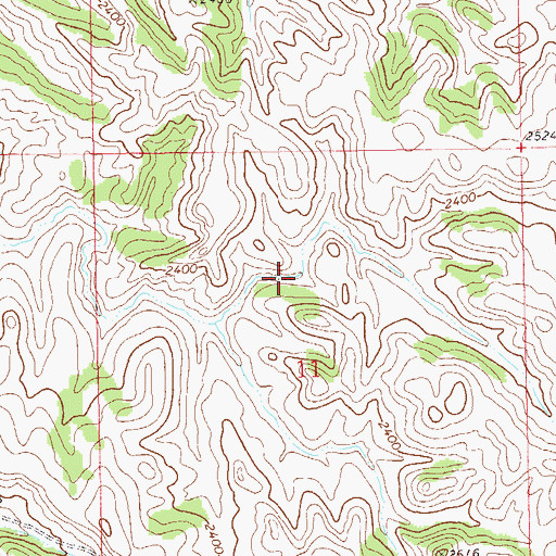 Topographic Map of Buckhorn Oil Field, ND