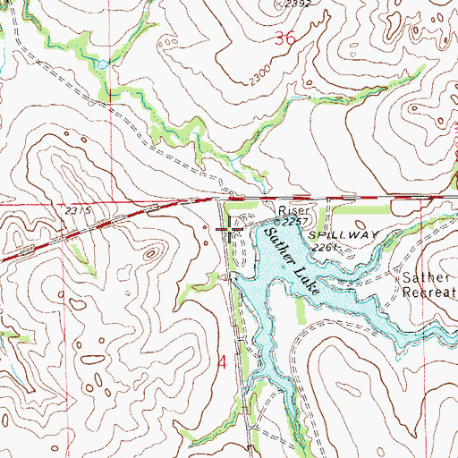 Topographic Map of Sather Campground, ND