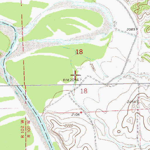 Topographic Map of E Trotter Ranch, ND