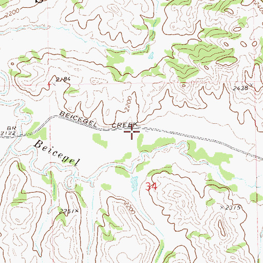 Topographic Map of R Carson Ranch, ND