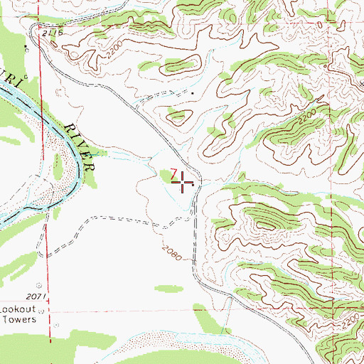 Topographic Map of L Trotter Ranch, ND